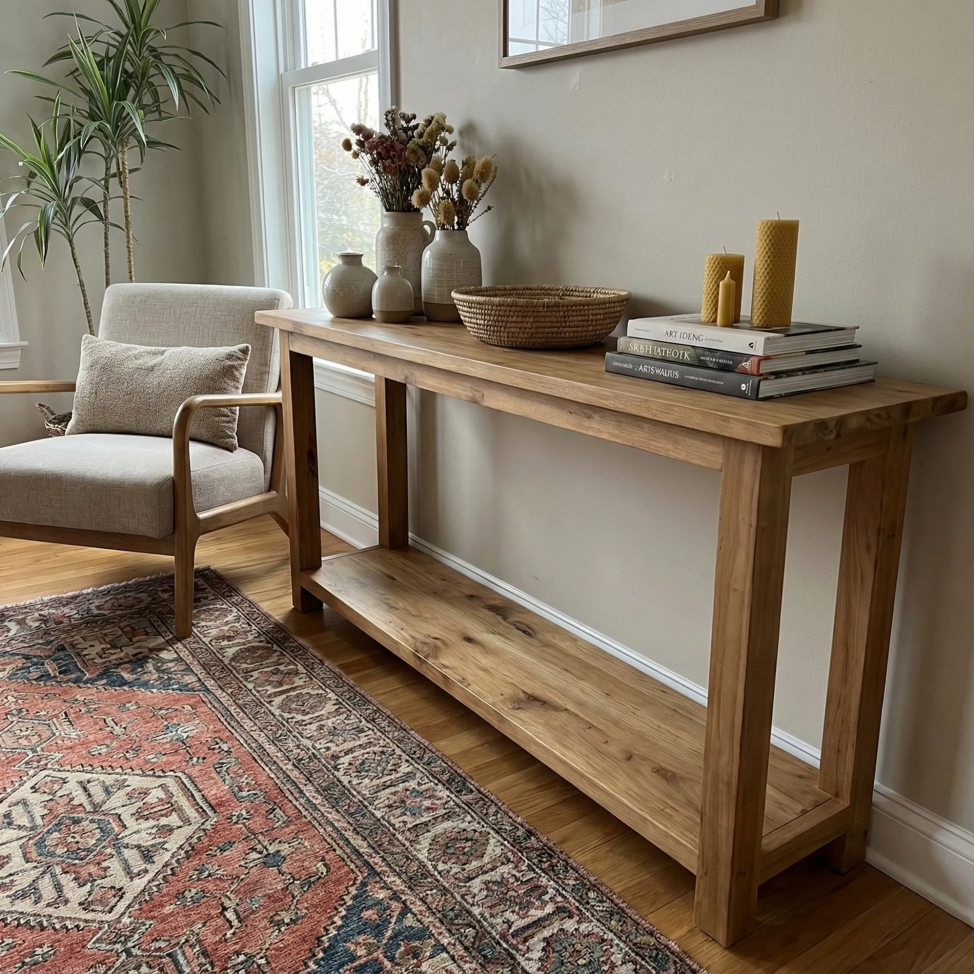 Narrow Solid Wood Console Table - view 2